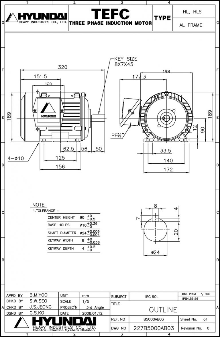 90L B3 4P용 전동기(HORIZONTAL MOTOR)