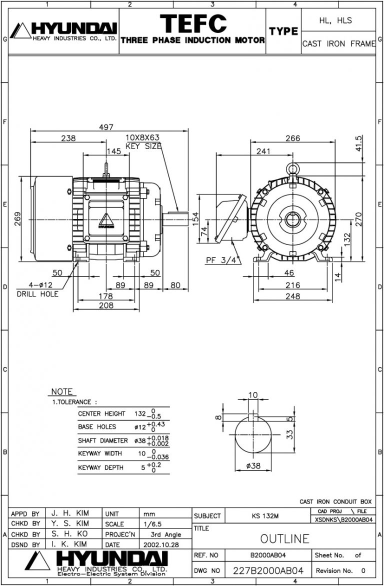 132M B3 4P용 전동기(HORIZONTAL MOTOR)