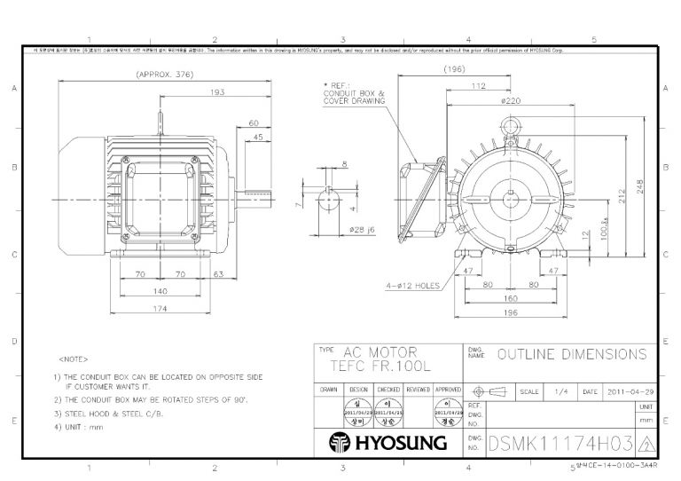 B3 FR100L 1.5kW(2HP) 6P  2.2kW(3HP) 4P용