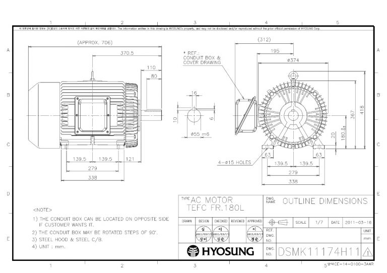 B3 FR180L 22kW(30HP) 6P, 30kW(40HP) 2P, 4P용