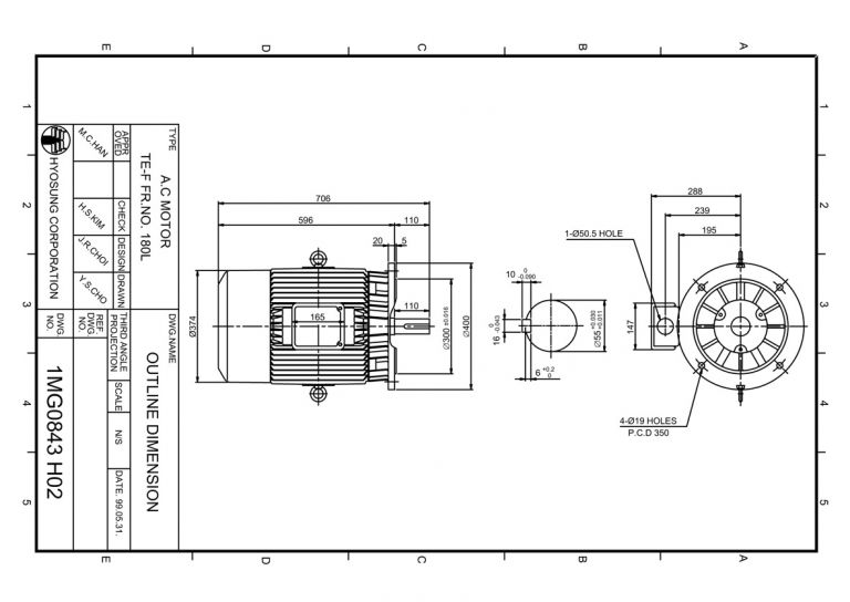 B5/V1 FLANGE형 FR180L 22kW(30HP) 6P, 30kW(40HP) 4P형
